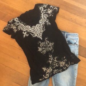 MissMe western style black tee